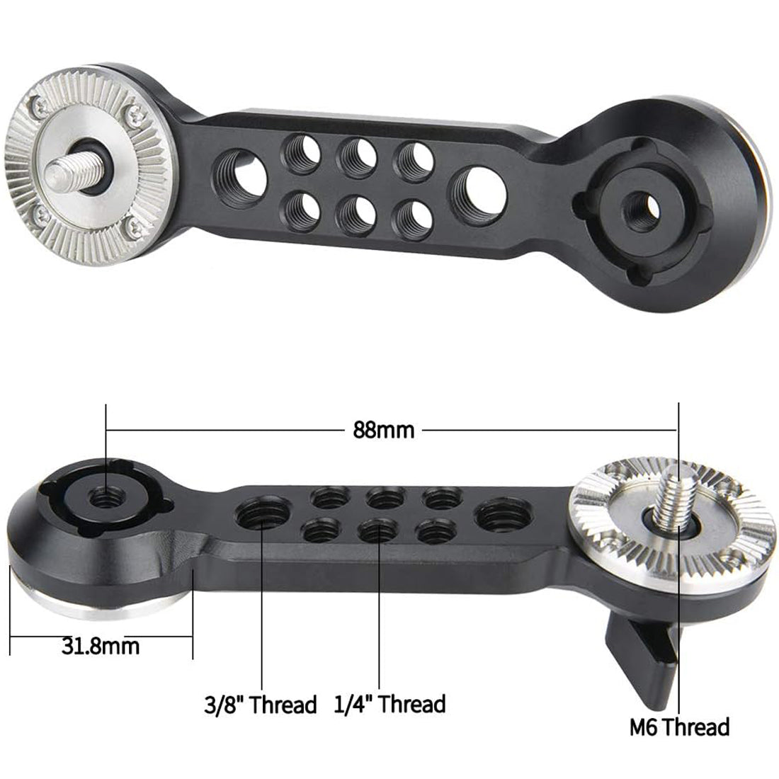 Topcine Rosette Extension Arm with Double ARRI Standard Rosette Mount for Camera Handgrip Heavy Shoulder Rig Support System  TOPCINE