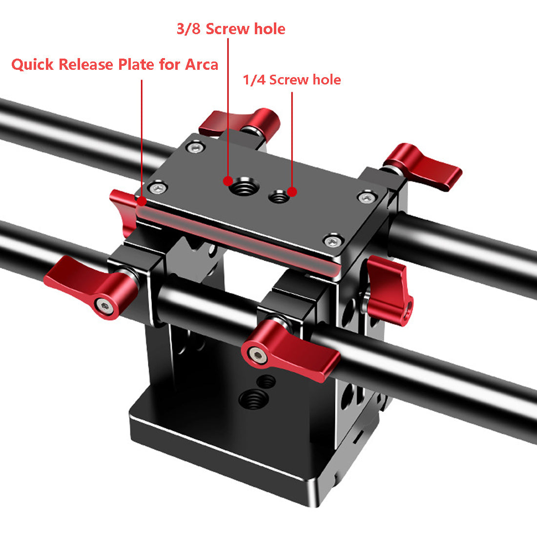 Topcine Universal 15mm Rail Support System with 15mm Rod Clamp and Quick Release Plate, Applicable DSLR Camera and Video Camcorder TOPCINE
