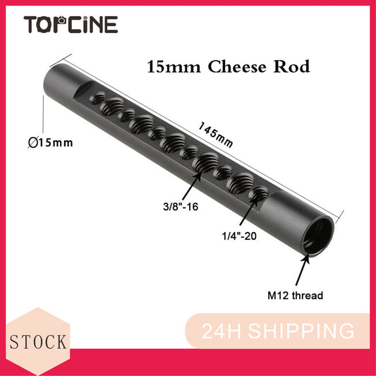 TOPCINE Universal 15mm Cheese Rod (145mm Long ) With 1/4" 3/8" Thread For DSLR Camera/ Video/Monitor Cage Support System  TOPCINE