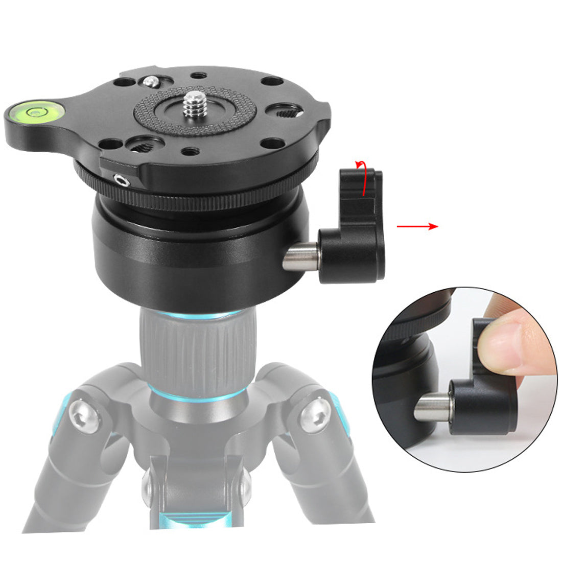 Topcine TP-60N Tripod Leveling Base Half Ball, Quick Inclination 15 ° in Any Direction with Offset Bubble Leve,fits Video Head,Tripods & Monopods TOPCINE
