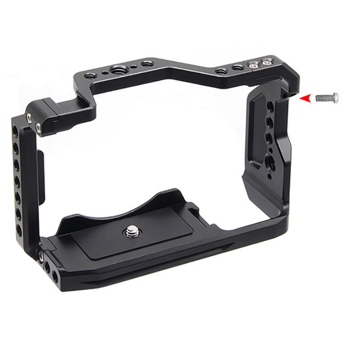 Topcine A6700 Camera Cage for Sony Alpha 6700 Camera, Video Shooting Cage Rig Filming Accessories with 3/8“ Arri Locating and Cold Shoe Extension for Microphone/ Light TOPCINE