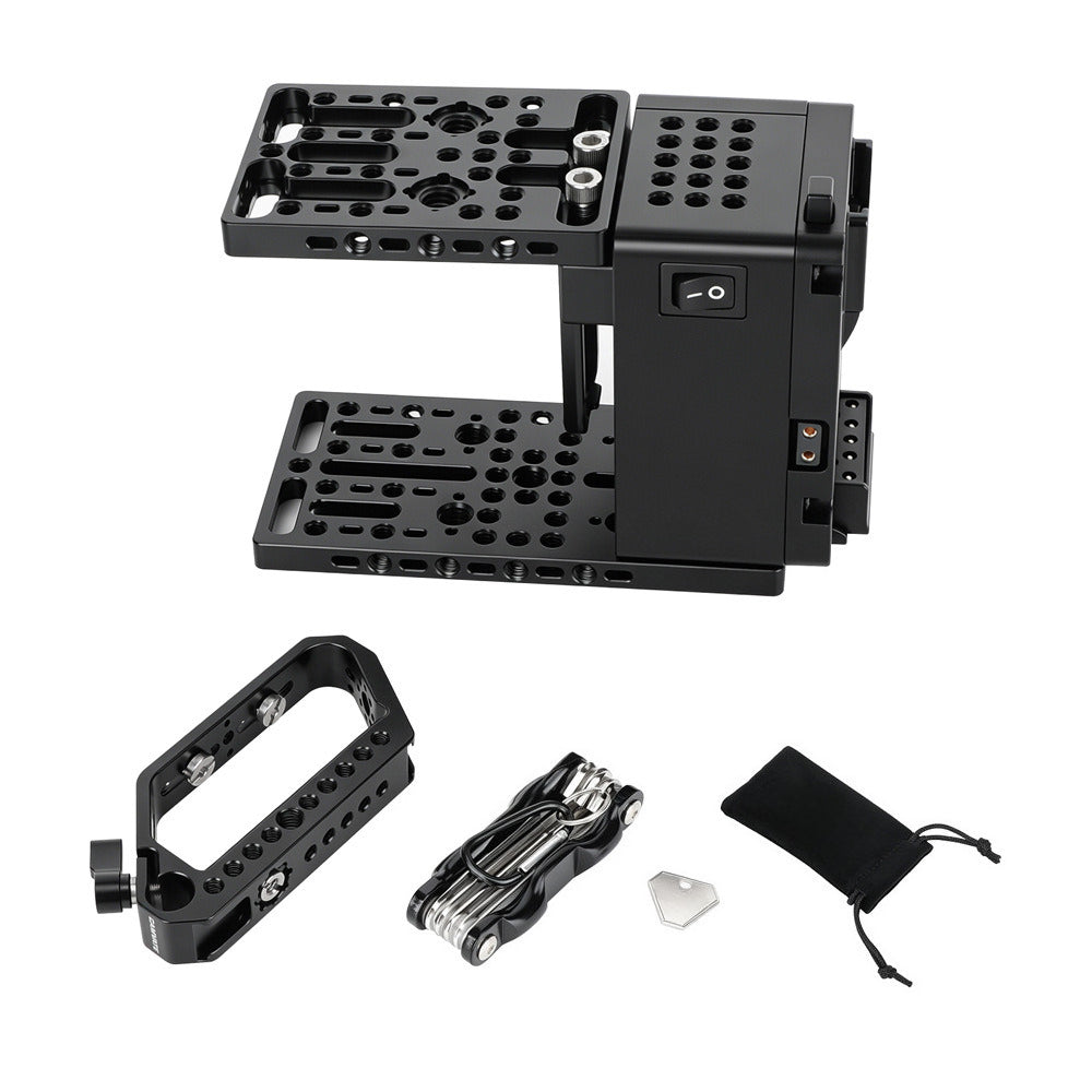 Universal Camera Expansion Module with Height Adjustable,  Integrated V-mount Battery Plate,  Four D-Tap Output Ports, Cold Shoe and 1/4 3/8" Threaded Holes for FX3/FX30/ZV-E1/A7M4/A7S3/S5M2/S5M2X/R5C and More
