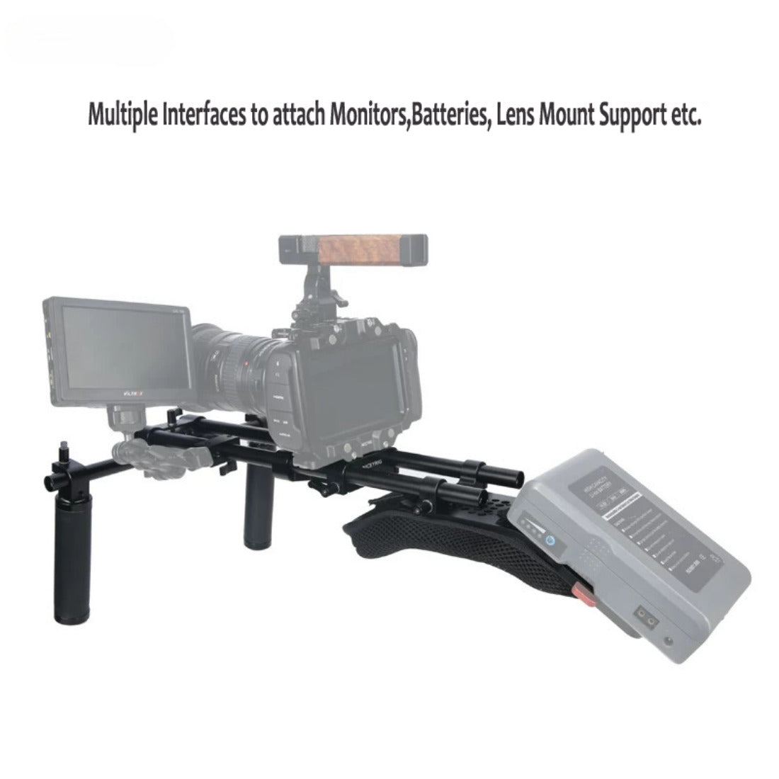 Professional Shoulder Rig Support Kit for Most DSLR Video Cameras Handheld Shoulder Mount Support Video Camera Anti-shake Stabilizer Kit for Vlogging Filmmaking Social Media Content Creation Outdoor Shooting