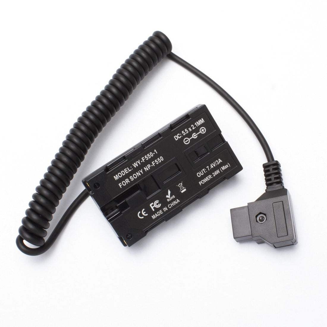 D-Tap to NP-F550 / NP-F970 Dummy Battery Cable for V Mount Battery Power Cable camera dummy battery TOPCINE