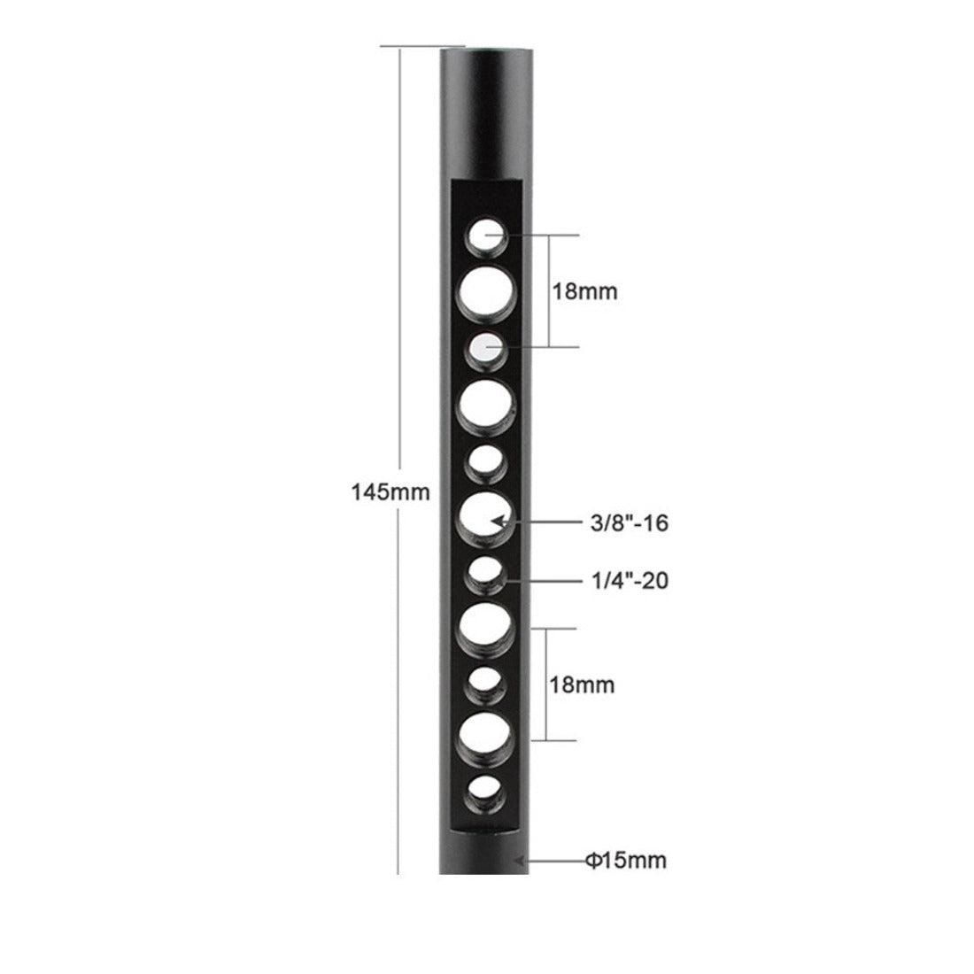 Topcine 15mm Cheese Rod 145mm with 1/4" & 3/8" Threads for Camera Rig TOPCINE