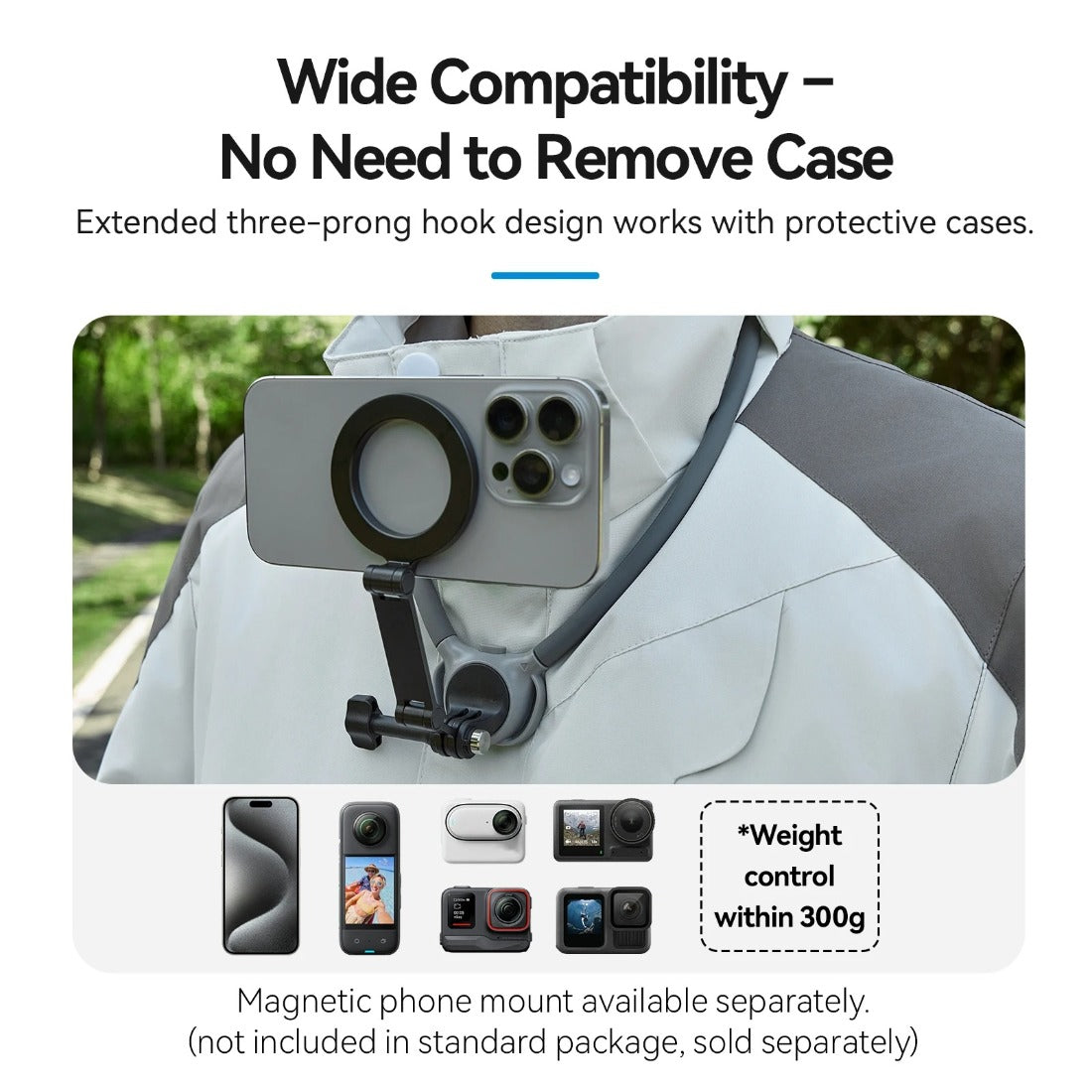 Phone Action Camera 2 in 1 Neck Hold Mount for GoPro Insta360 DJI OSMO Action Universal Action Camera Phone Accessories