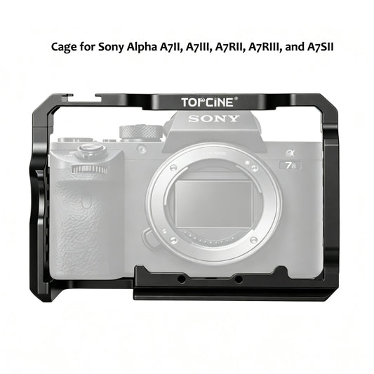 A7S2 Cage for Sony Alpha A7II A7III A7RII A7RIII A7SII with Cold Shoe Arca BasePlate Multiple Holes Topcine Official Store