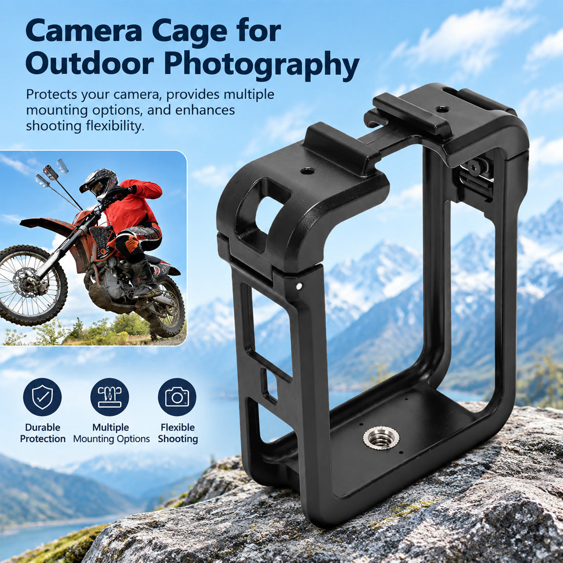 Protective Cage Fit for DJI OSMO 360/360II Action Camera PC Plastic Magnetic Quick Release Action Camera Housing Shell Frame Case