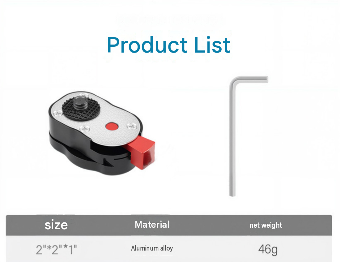 Universal Mini Quick Release Plate for Monitor, LED Light, Phone Holder & Camera Cage
