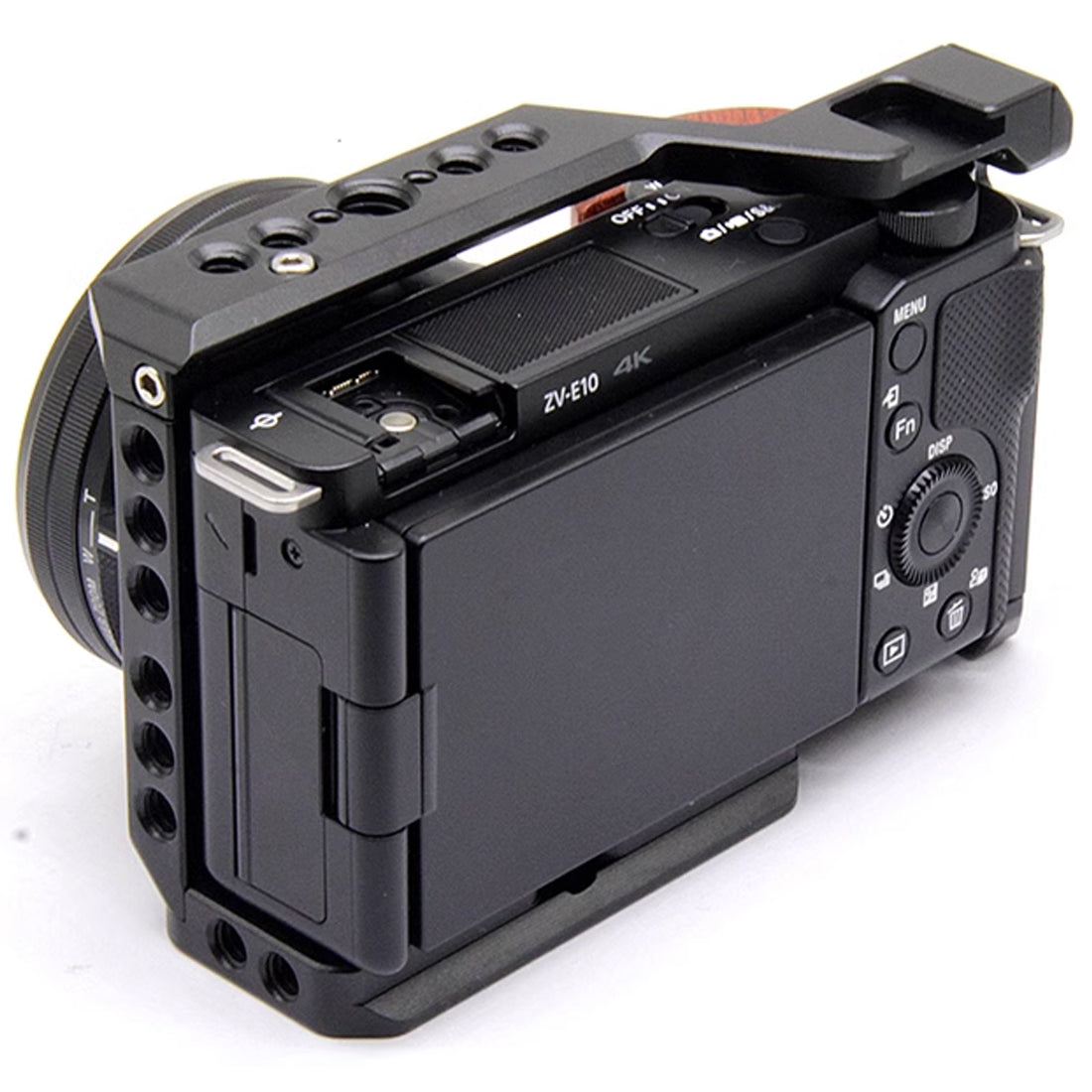 ZVE10 Camera Cage with Wooden Handgrip for Sony Alpha ZV-E10 Camera Rig Camera Cages TOPCINE