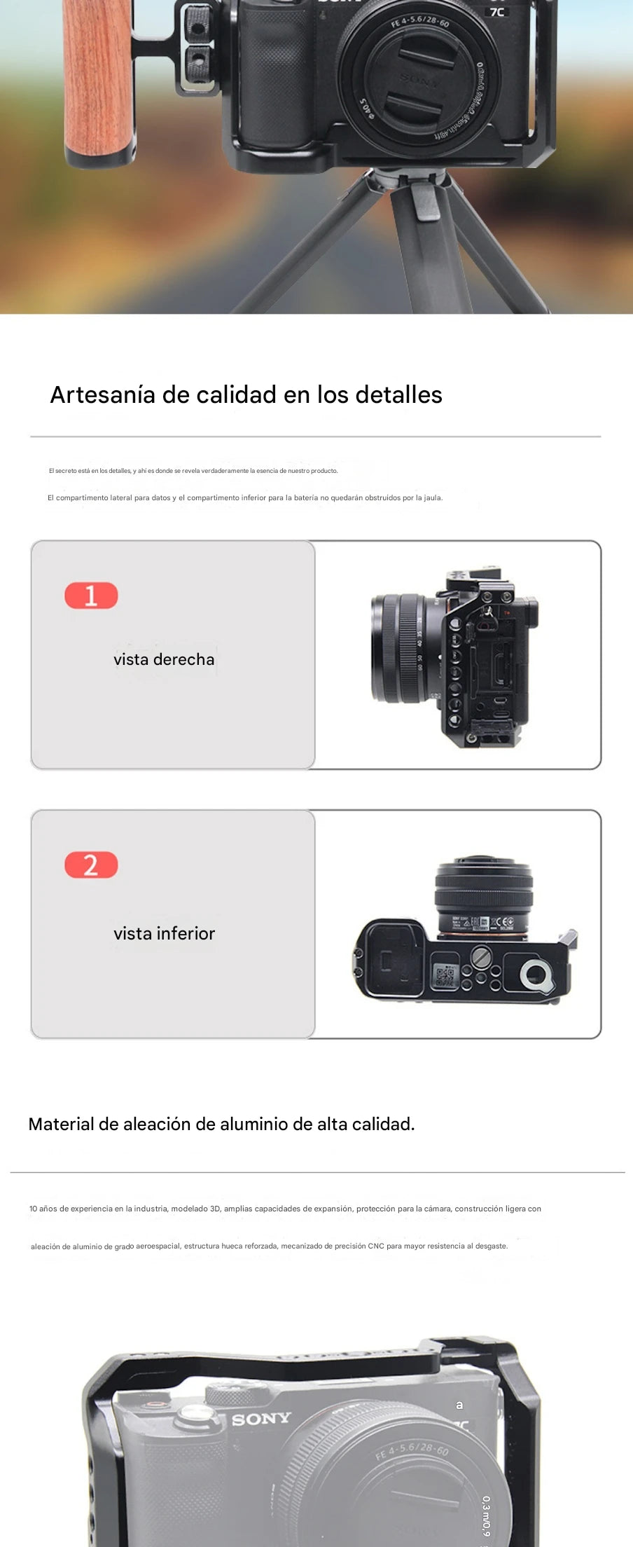 A7C Camera Cage for Sony A7C SLR Camera Cage Sonya7C Metal Cage Photography Expansion Tripod Bracket Accessories