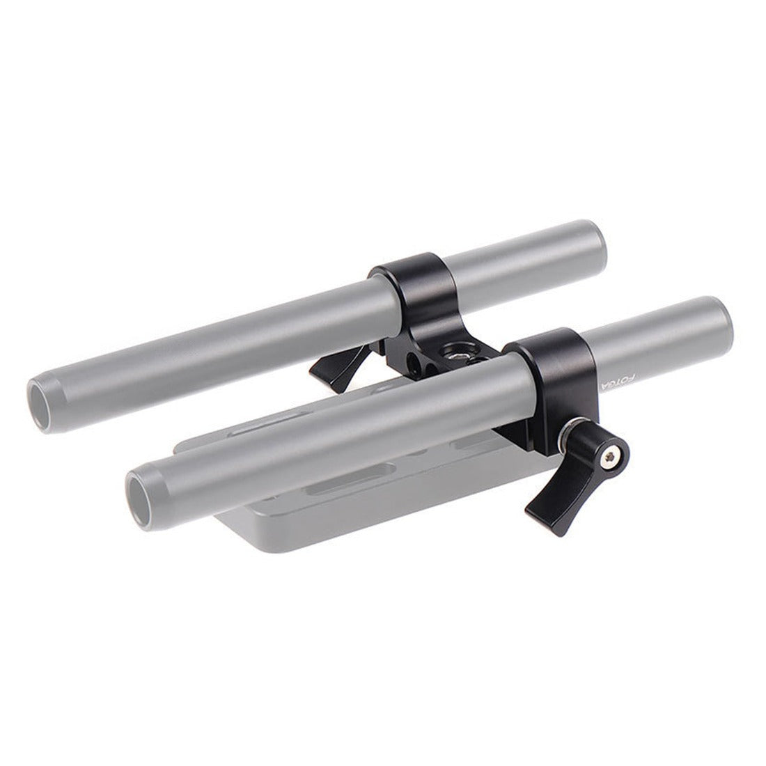 15mm Double Hole Pipe Clamp Rail Connector SLR Camera Parallel Dual-Hole Multi-Function Pipe Clamp for DSLR Camera Rig TOPCINE