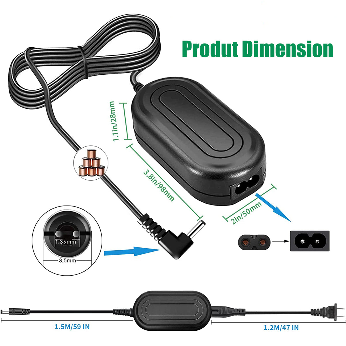 NP-W235 Dummy Battery AC Adapter Kit for Fujifilm X-T5 X-T4 X-H2 camera dummy battery TOPCINE