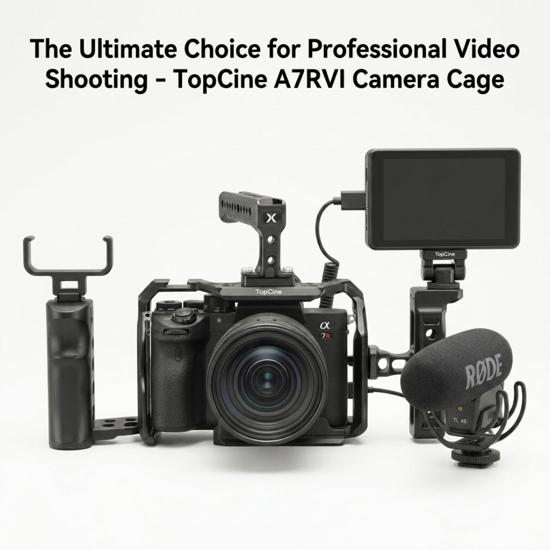 A7R6 Camera Cage for Sony Alpha 7R VI Camera with Arca Base NATO Chute camera cage TOPCINE