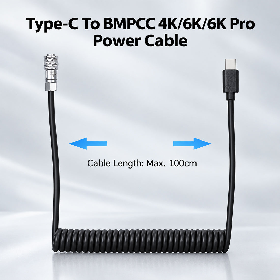 Topcine USB Type-C To Blackmagic Pocket Cinema Camera BMPCC 4K/6K Power Spring Cable Photography Accessories TOPCINE