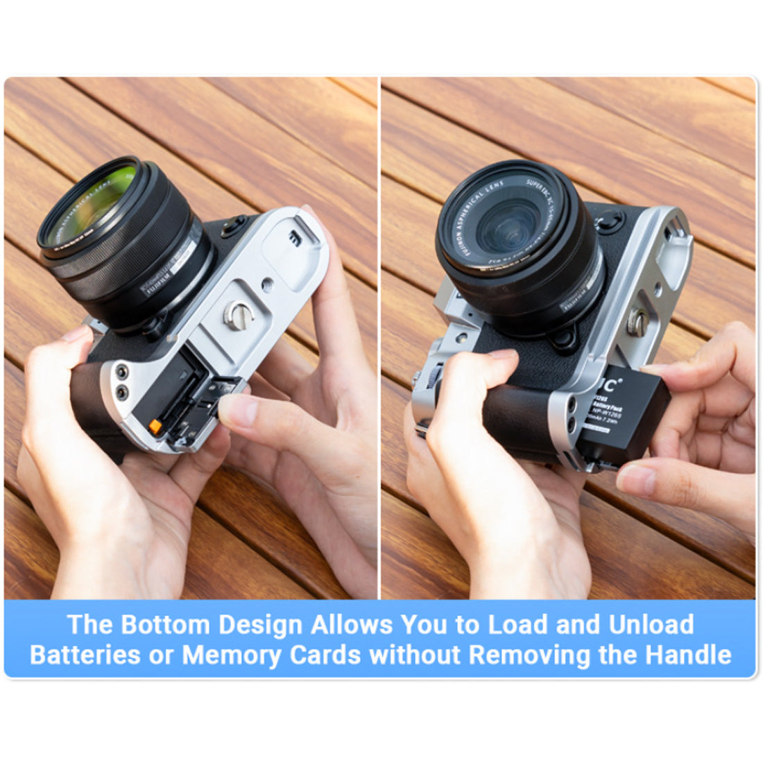 X-T50 Handgrip,L-Shape Bracket Handle for Fujifilm XT50 Camera with Built-in Arca Quick Release Plate TOPCINE