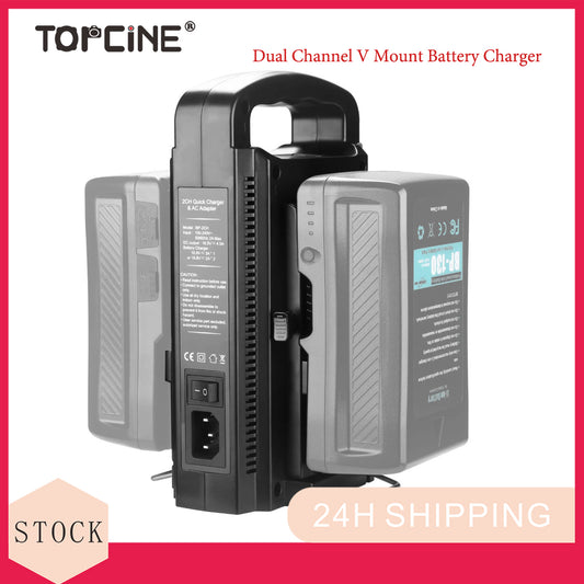 New Dual Channel V-Mount/V Lock Battery Charger with DC 16.5V Power Supply Output For Any V-Mount Brick  Battery