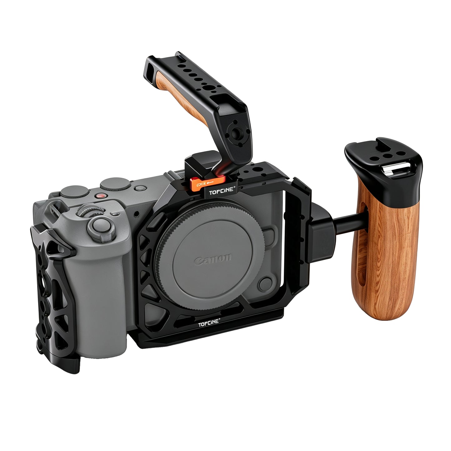 Camera Cage for EOS R6V with NATO Chute Arca Base Cold Shoe camera cage Topcine Official Store