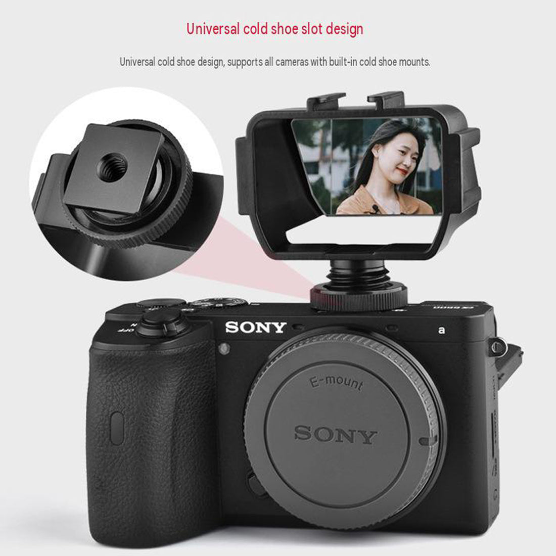 Vlog Selfie Mirror Flip Screen for Mirrorless Camera for Sony Fujifilm Canon Nikon Panasonic Cameras TOPCINE