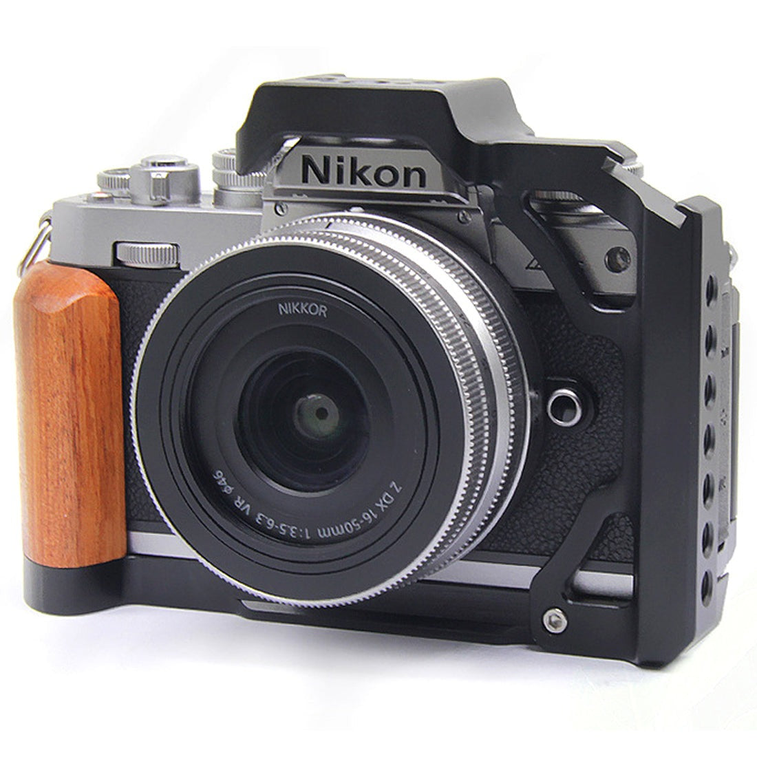 Wooden L Grip Camera Cage for Nikon ZFC Camera with Cold Shoe Mount camera L plate TOPCINE