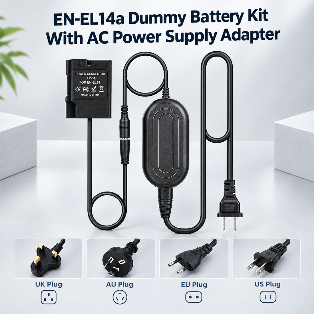 EN-EL14a Dummy Battery AC Power Adapter Kit for Nikon D5600 D3500 D7700 camera dummy battery TOPCINE