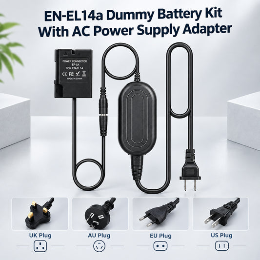 EN-EL14a Dummy Battery AC Power Adapter Kit for Nikon D5600 D3500 D7700 camera dummy battery TOPCINE