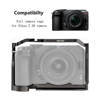 Nikon Z30 Camera Cage with Arca-Swiss Base & Cold Shoe Mount camera cage TOPCINE Z30 cage