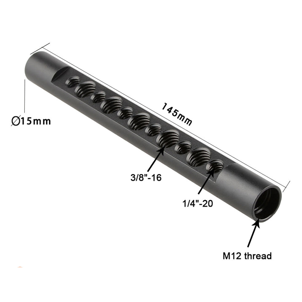 Topcine 15mm Cheese Rod 145mm with 1/4" & 3/8" Threads for Camera Rig TOPCINE