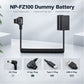 D-Tap to NP-FZ100 Dummy Battery Coiled Power Cable Cord Adapter Compatible for Sony Alpha 1 Alpha A7III A7R III A9 A7R IV Alpha 9 II A9R A9S A7R3 A7S3 FX3 Camera dummy battery TOPCINE