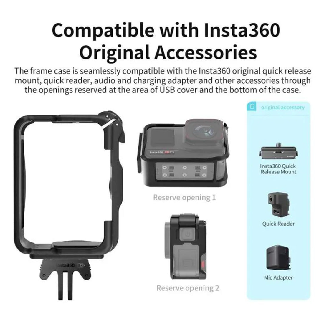 Protective Frame Expansion ABS Cage Case Action Housing Shell for Insta360 Ace/Ace Pro