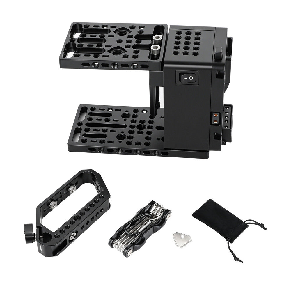 Universal Camera Expansion Module with Height Adjustable,  Integrated V-mount Battery Plate,  Four D-Tap Output Ports, Cold Shoe and 1/4 3/8" Threaded Holes for FX3/FX30/ZV-E1/A7M4/A7S3/S5M2/S5M2X/R5C and More