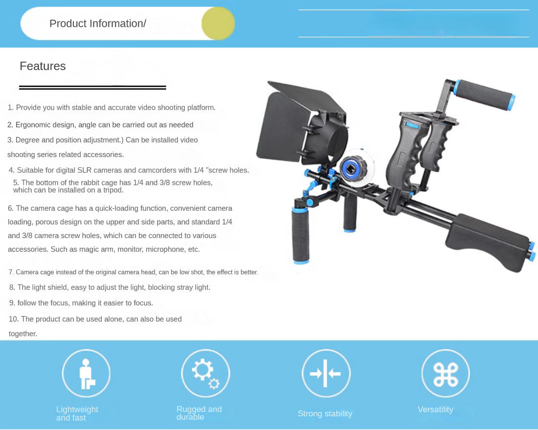 Camera Shoulder Support Rig Kit with Cage & Matte Box for Dslr Video Camcorder camera shoulder rig set TOPCINE