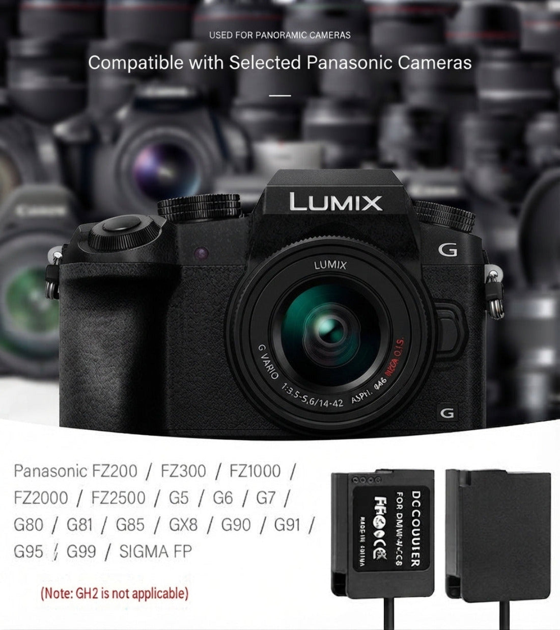 USBC to DMW-BLC12 DMW-DCC8 Dummy Battery for Panasonic GX8 G7 G85 FZ300 camera dummy battery Topcine Official Store