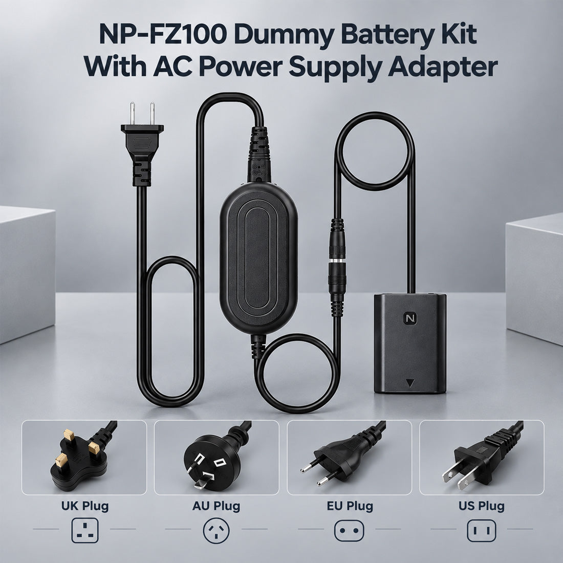 NP-FZ100 Dummy Battery AC Power Adapter Kit for Sony A7 IV A7C FX30 camera dummy battery TOPCINE
