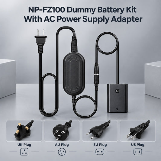 NP-FZ100 Dummy Battery AC Power Adapter Kit for Sony A7 IV A7C FX30 camera dummy battery TOPCINE