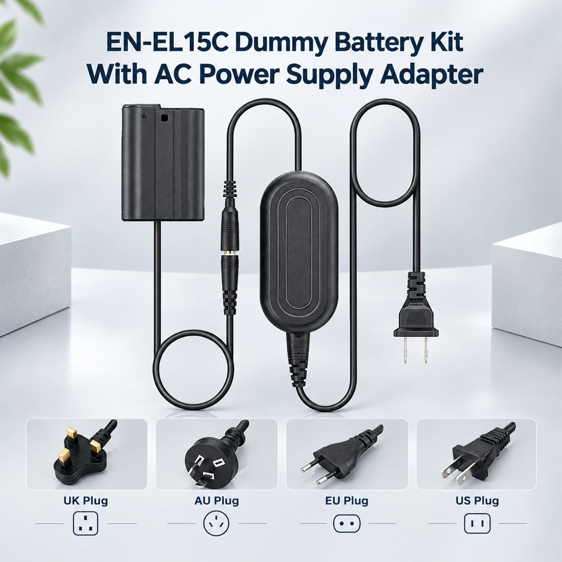 EN-EL15C Dummy Battery AC Power Adapter Kit for Nikon Z5 Z6 Z7 Z8 D850 camera dummy battery TOPCINE