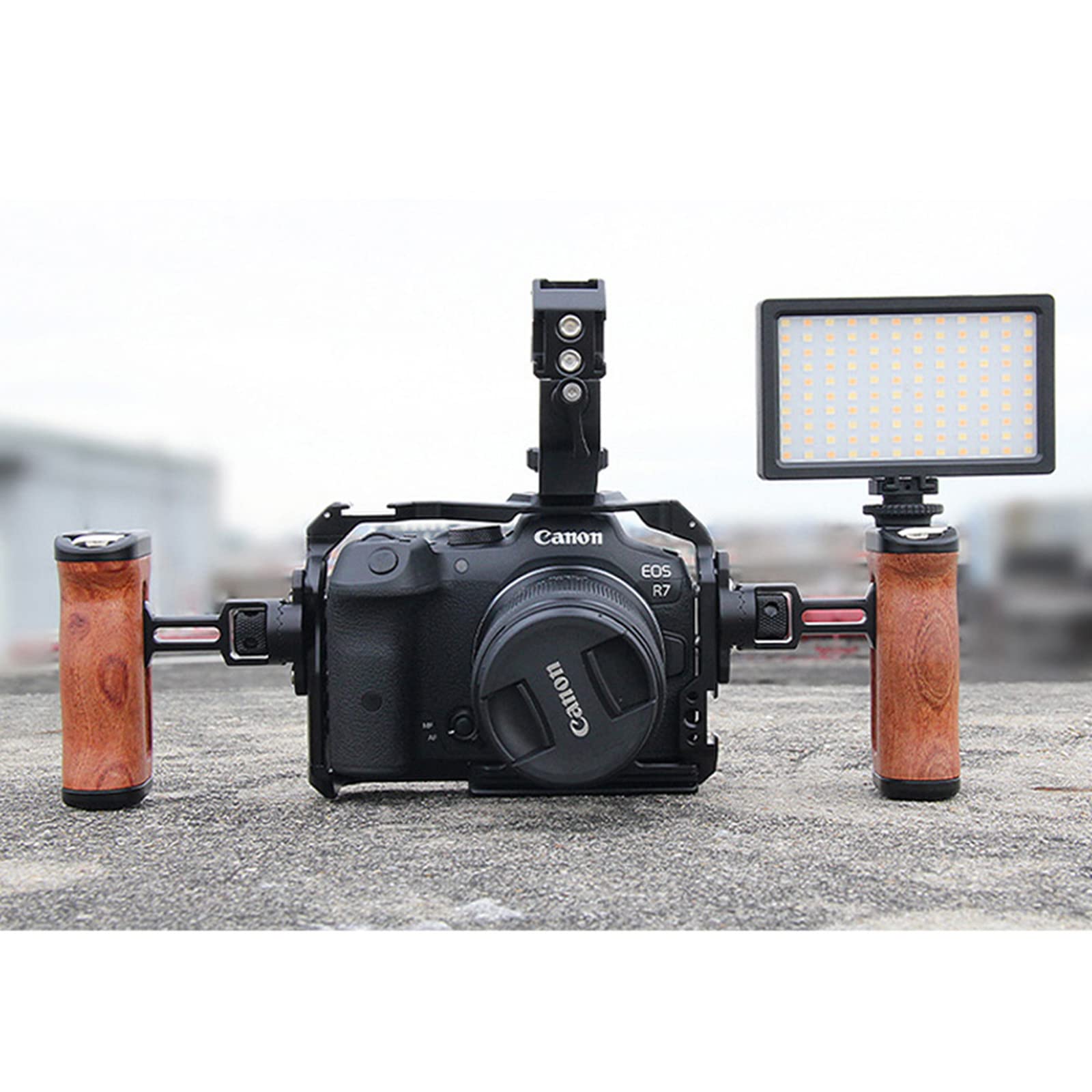 Camera Cage for Canon EOS R7 DSLR Camera with Dual Cold Shoe Mount Topcine Official Store