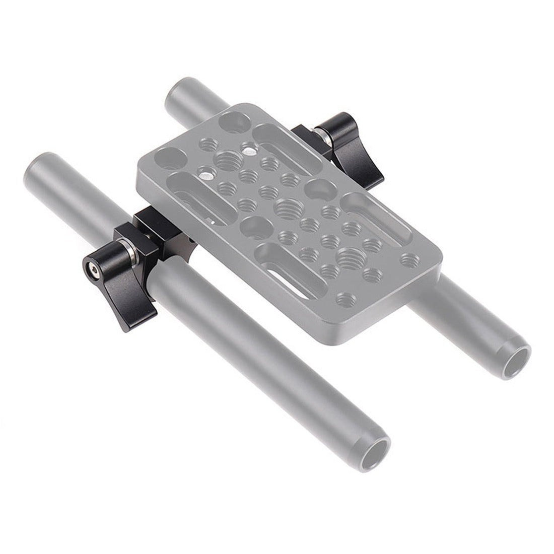15mm Double Hole Pipe Clamp Rail Connector SLR Camera Parallel Dual-Hole Multi-Function Pipe Clamp for DSLR Camera Rig TOPCINE