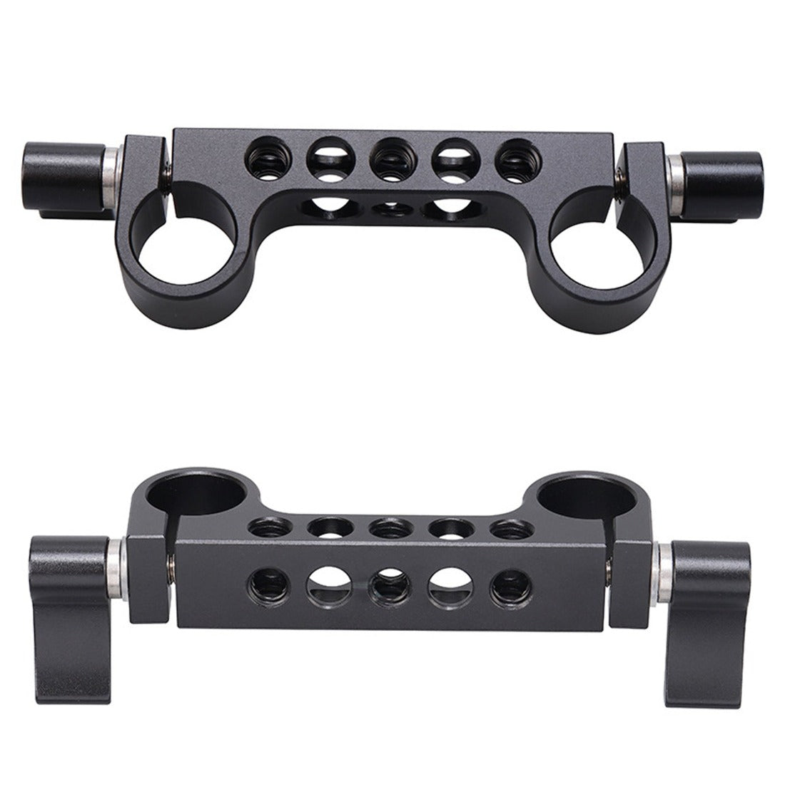 15mm Double Hole Pipe Clamp Rail Connector SLR Camera Parallel Dual-Hole Multi-Function Pipe Clamp for DSLR Camera Rig TOPCINE