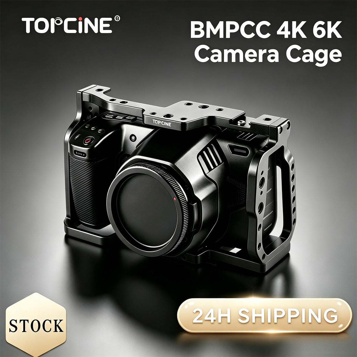 Topcine BMPCC 4K & 6K Cage for Blackmagic Design Pocket Cinema Camera 4K & 6K Camera Rig Stabilizer with Cold Shoe