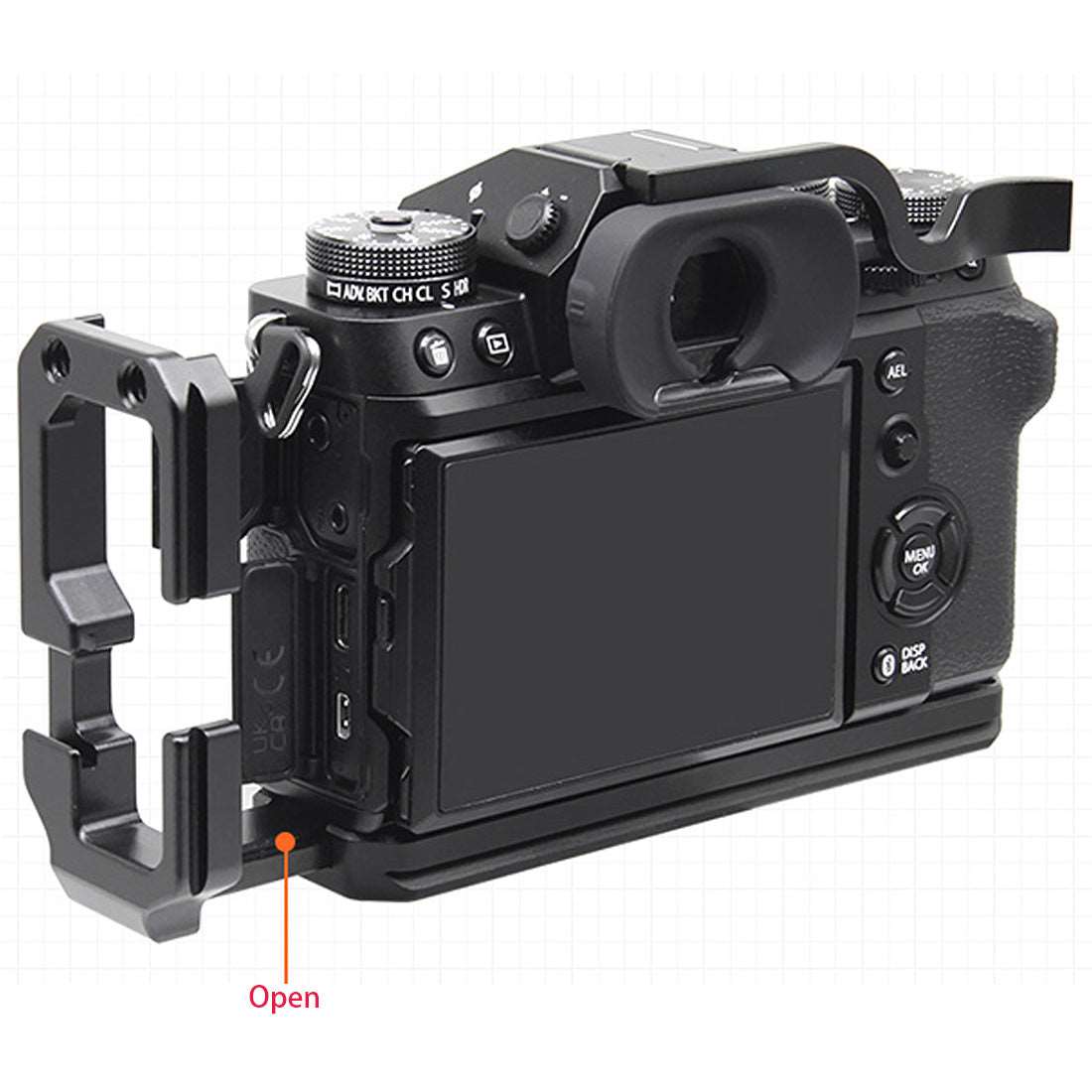 Topcine L-Shape Bracket Wooden Grip for FUJIFILM X-T5,Wooden Handle L Bracket Compatible Quick Release L Plate,Built-in wrench and Cold Shoe  TOPCINE   