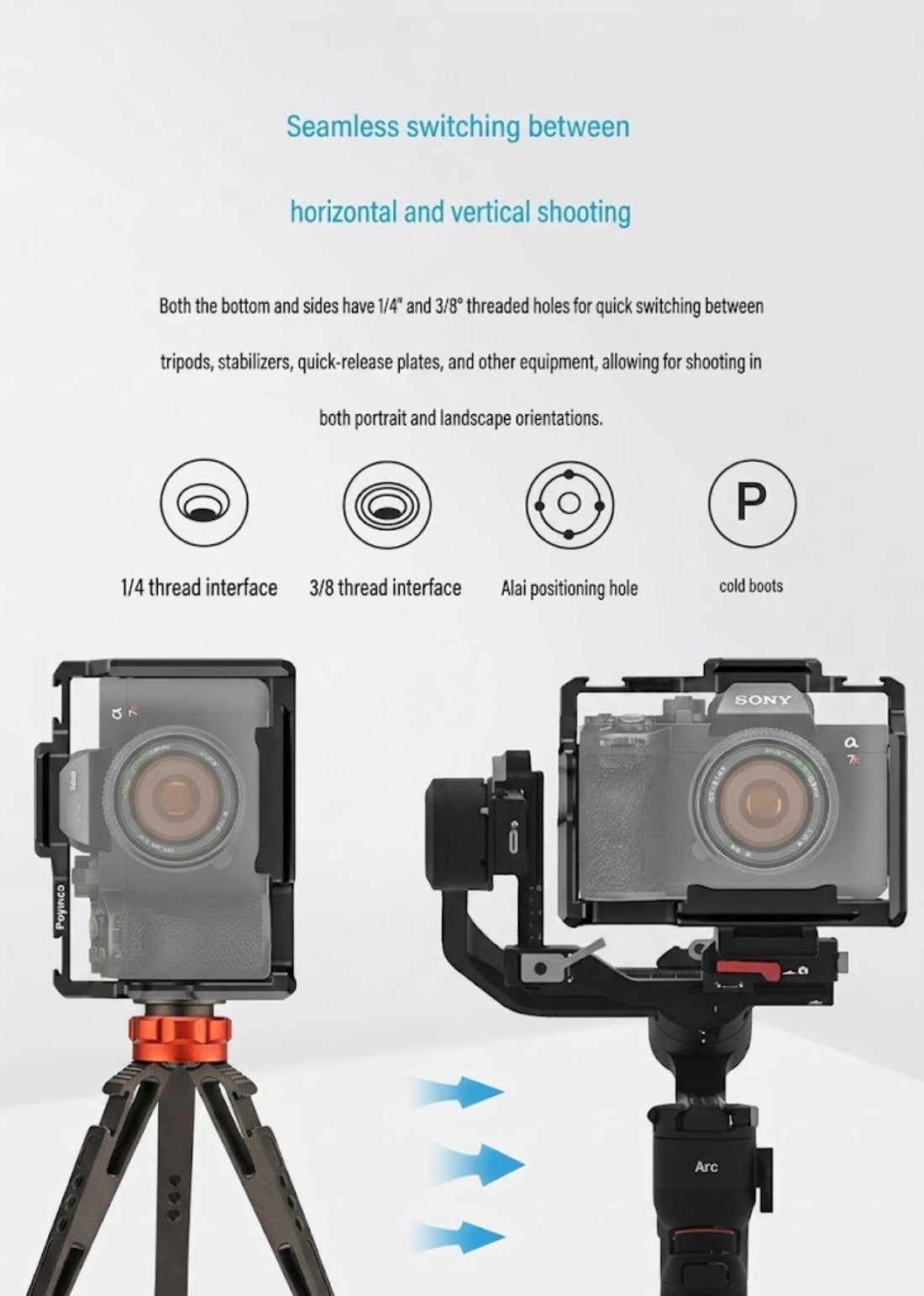 Sony A7 Camera Cage for A7RIII A7RII A7II A7III A7IV with NATO Rail camera cage Topcine Official Store