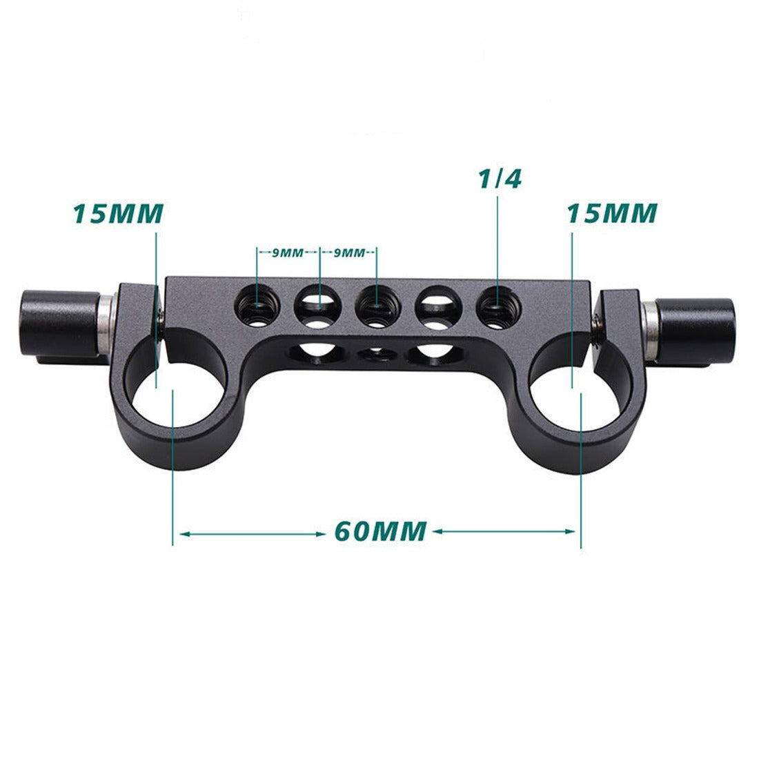 15mm Double Hole Pipe Clamp Rail Connector SLR Camera Parallel Dual-Hole Multi-Function Pipe Clamp for DSLR Camera Rig TOPCINE