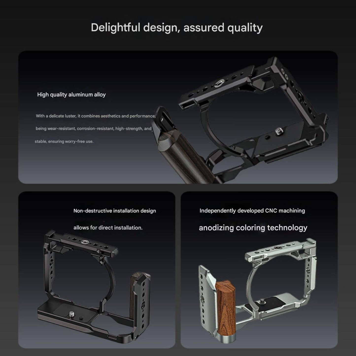 ZR Cage for Nikon ZR with Full Access Cold Shoe Mount for Professional Video Rig Accessories NATO Rail