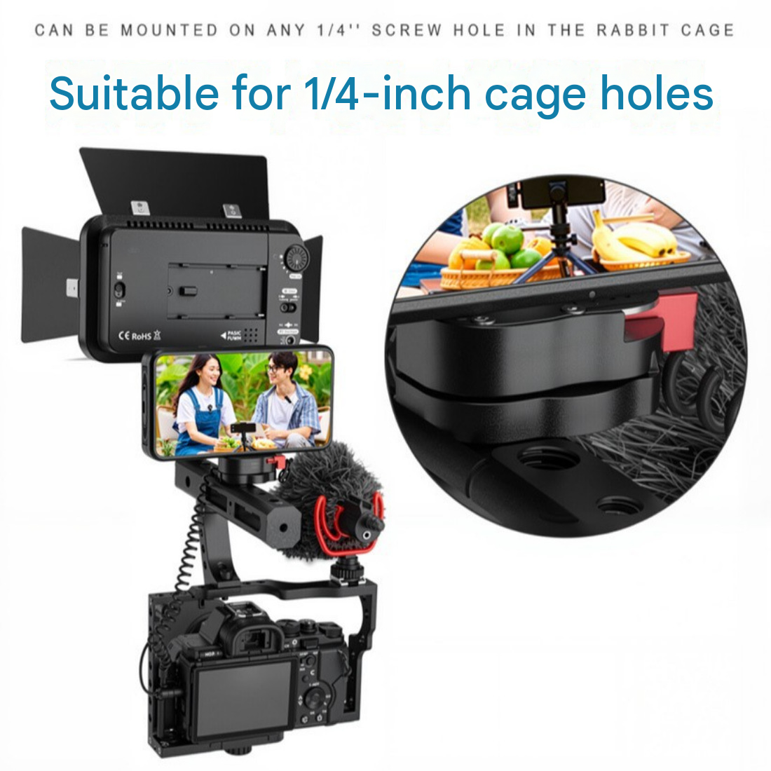 Universal Mini Quick Release Plate for Monitor, LED Light, Phone Holder & Camera Cage