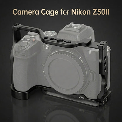 Nikon Z50II Camera Cage with Arca Swiss Quick Release, NATO Rail, Cold Shoe camera cage TOPCINE Z50II Cage