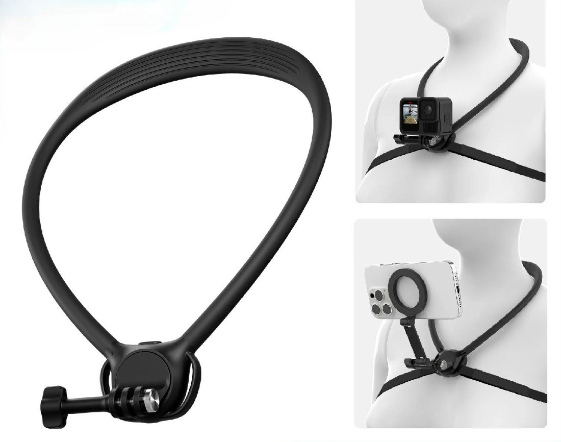 Phone Action Camera 2 in 1 Neck Hold Mount for GoPro Insta360 DJI OSMO Action Universal Action Camera Phone Accessories