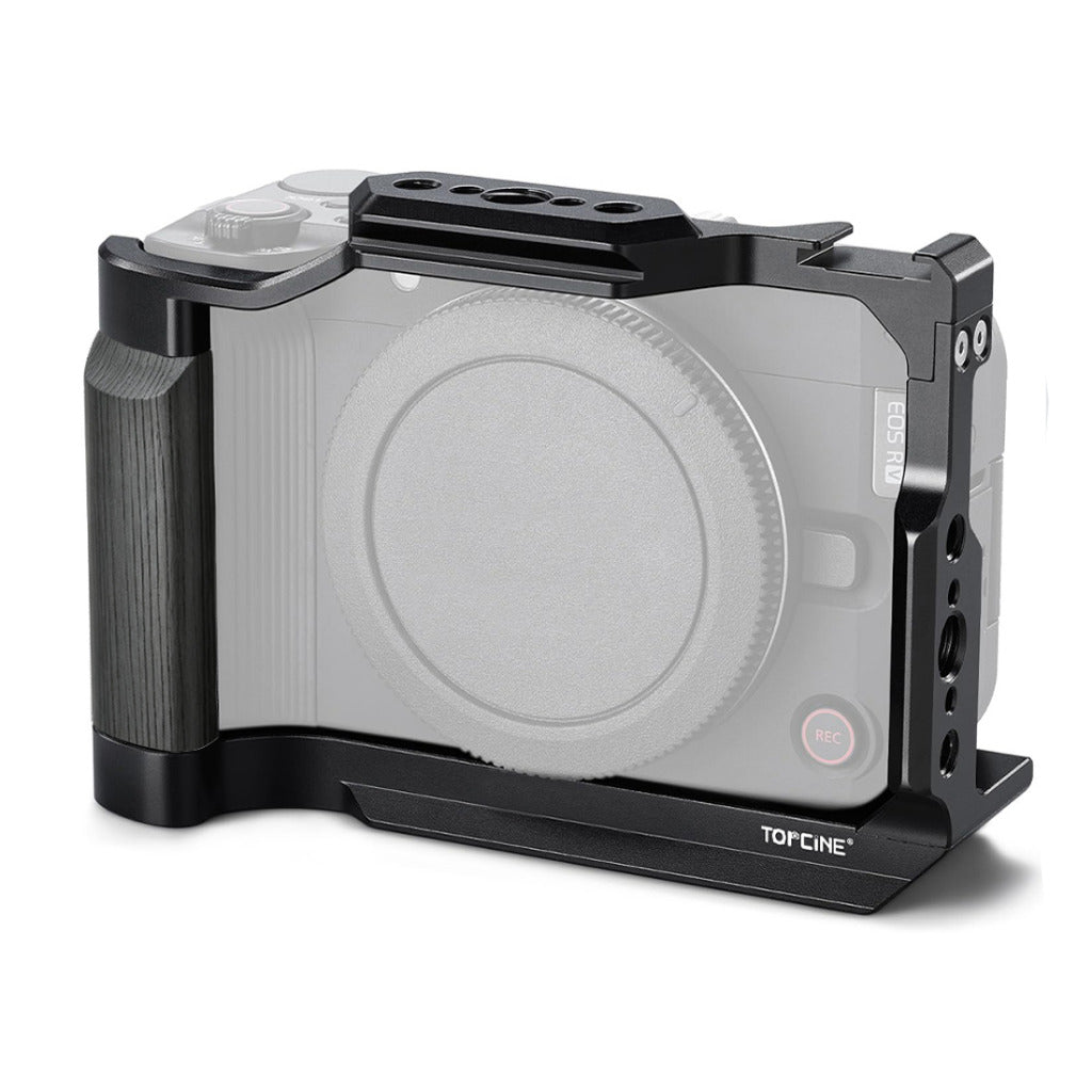 Topcine Camera Cage for Canon R50V with Arca-Swiss Base & Wooden Grip camera cage Topcine Official Store R50V cage