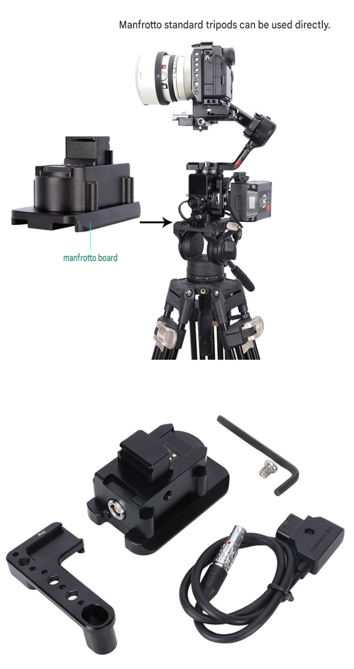 DJI Ronin RS2 RS3Pro RS4Pro RS3 RS4 RS5 Stabilizer Power Supply Base Quick Lock with Multiple Extension Interfaces