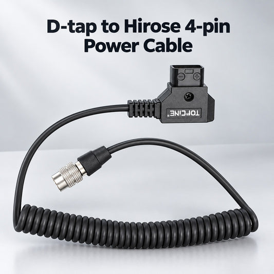 Topcine D-tap to Hirose 4-pin Compatible for Sound Devices 688 633 644 Zoom F8 Coiled Power Cable TOPCINE